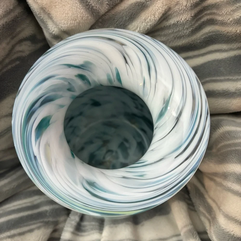 PNW GLASS. Hand blown vase  6 inch high x 5 inches wide